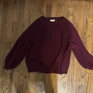 Womens Burgundy Crewneck Sweater